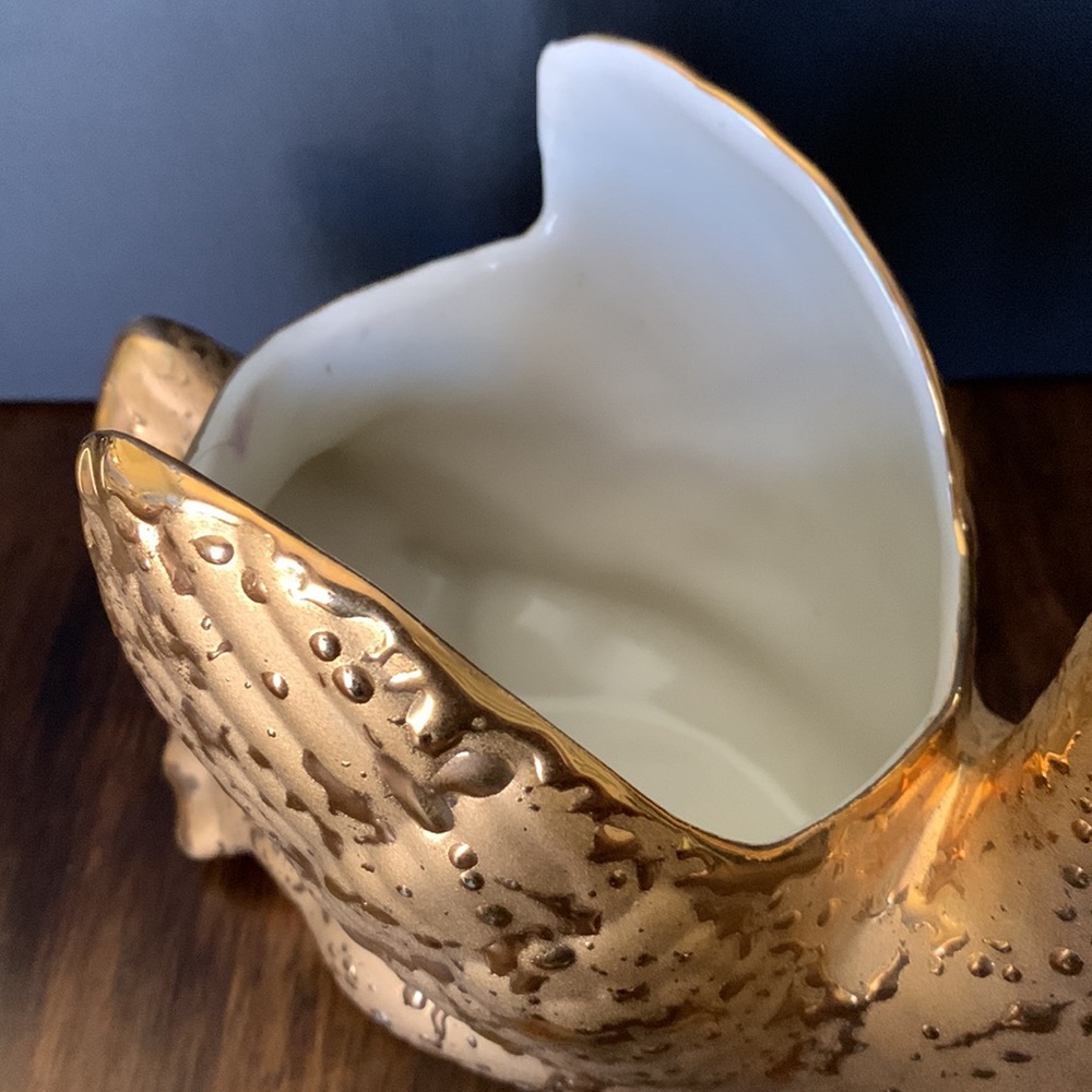 22k Gold Dip Swan Planter Pot Dish Centerpiece by Bel-Terr China EUC - Picture 3 of 9